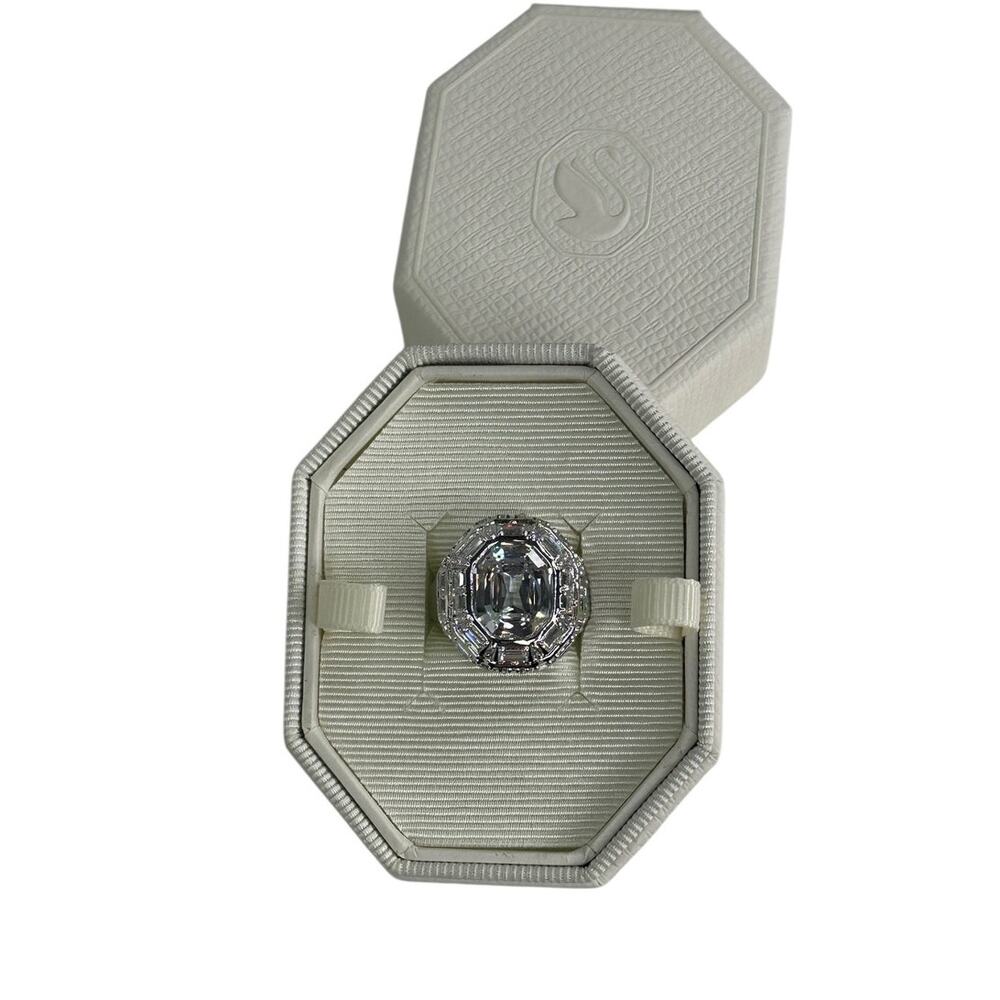 Swarovski Mesmera cocktail ring Octagon cut, White, Rhodium plated 58 / 8 - Picture 2 of 11